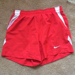 Women’s Size small red nike soccer shorts dri fit